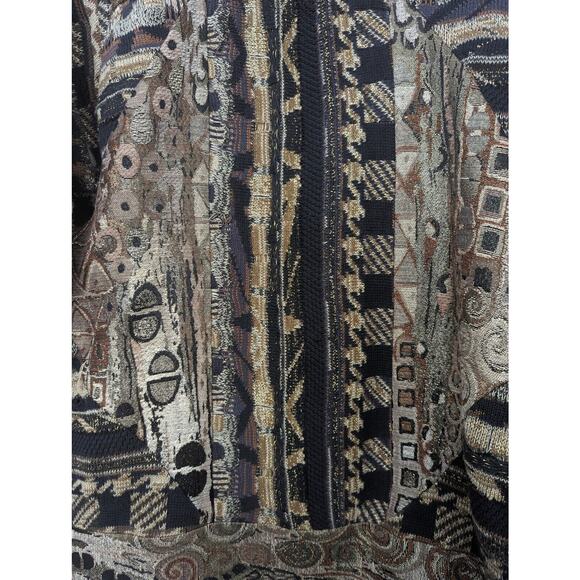 Vintage Leoniak Metallic Retro Knit Oversized Sweater Jacket Womens Size M - Picture 4 of 11